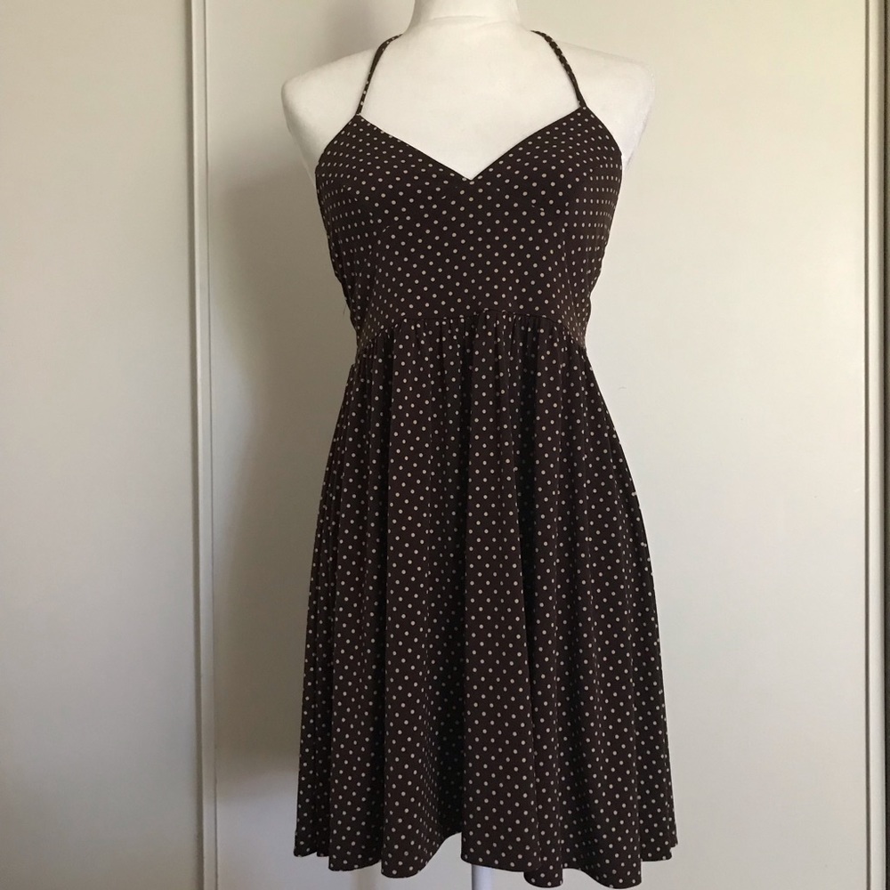 Polka Dot Halter Mini Dress